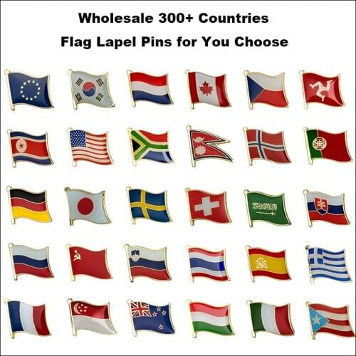 Country flag lapel pin badge pin Customer mixed order 10pcs a lot Brooch Icons
