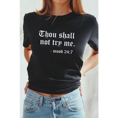 Thou Shall Not Try Me Letter Printed New Arrival Unisex Summer Funny Casual 100%Cotton T-shirt Gift for Mom Gift for Dad Mothers Day shirts Mom Life Tees