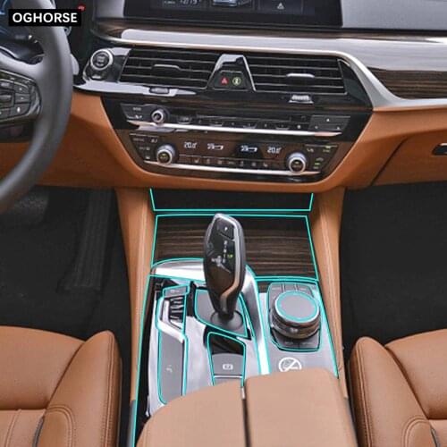 Car Interior Trim Dashboard Central Console Gear Panel TPU Sticker Clear Protective Film For BMW 5 Series G30 525i 530i 540i