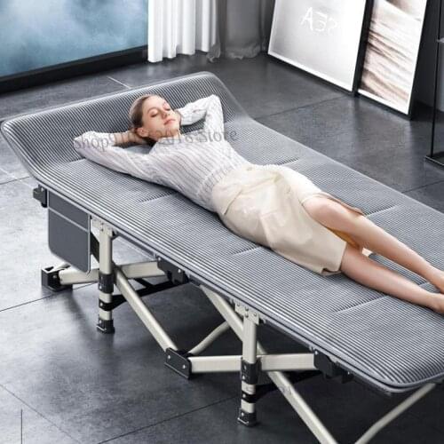 Folding Bed Midday Sleeping Artifact Office Lunch Break Single Bed Simple Reclining Chair Household Portable March Noon Rest Bed