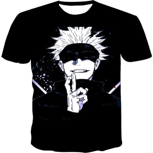 Summer Popular Anime Pattern Ladies/Mens Favorite 3D T-Shirt Print Mesh Polyester O-Neck Jujutsu Kaisen Oversized Top