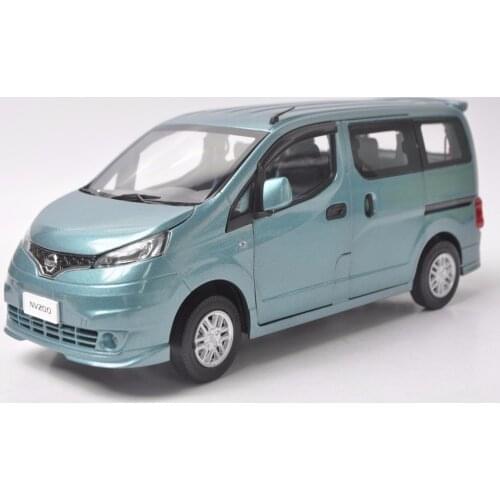 1:18 Diecast Model for Nissan All New NV200 Vanette Blue MPV Alloy Toy Car Miniature Collection Gifts