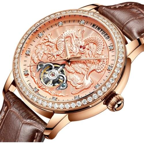 New 2021 Brand Ultra-Thin Men Watch Creative Dragon Relief Fully Automatic Male Clock Aviation Pilot Business Gift Top Man Watch