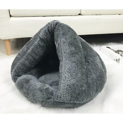 New 40/45cm Super Soft Cat Dog Bed Kennel Winter Warm Round Dog Puppy Sleeping Cushion Long Plush Pet Mat House