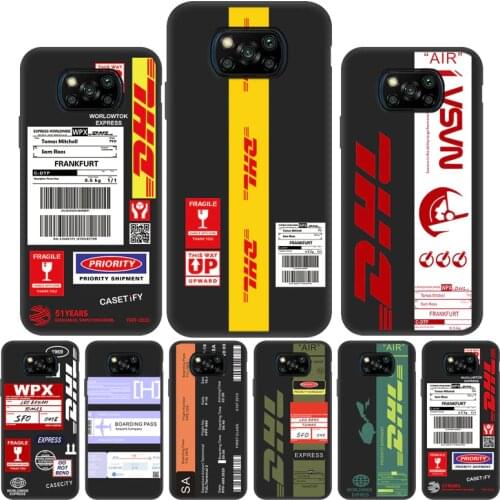DHL Express Label Soft Case For Xiaomi Poco X3 Pro Case On Xiomi Mi 11 Lite Mi 10 Ultra 10T Pro PocoX3 NFC F3 M3 F2 Pro F1 Cover