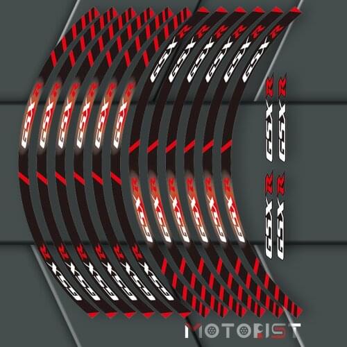 A set of 12pcs high quality motorcycle wheel decals waterproof Reflective stickers rim stripes For all SUZUKI GSXR
