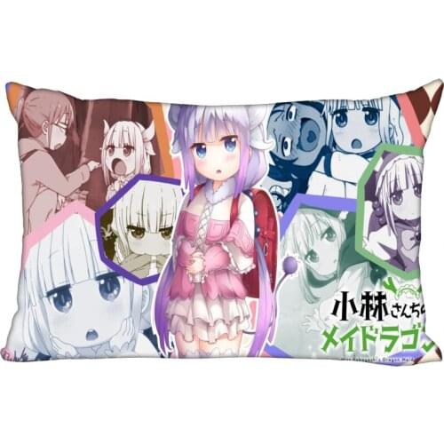Miss Kobayashis Dragon Maid Pillow Case Custom Wedding Decorative Pillowcase Cover Cases Zippered Rectangle Pillow Case 10-10