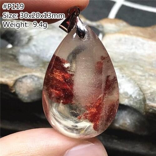 Top Natural Phantom Quartz Necklace Pendant For Women Men Luck Love Healing Stone Crystal Silver 30x20x13mm Beads Gemstone AAAAA