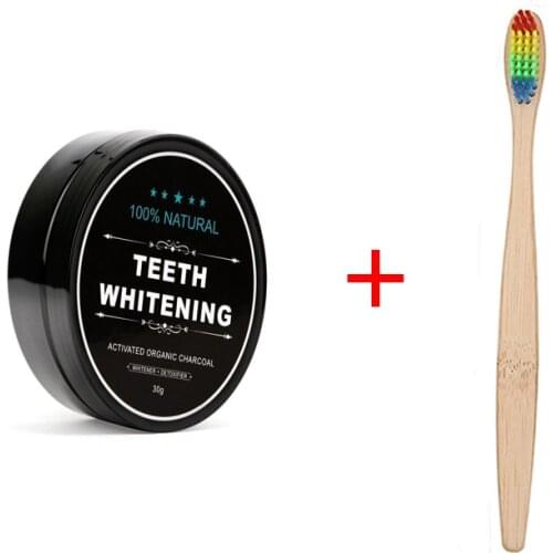 Activated Bamboo Charcoal Teeth Whitening Scaling Powder Oral Hygiene Cleaning Tartar Stain Removal Teeth Care WithToothbrush