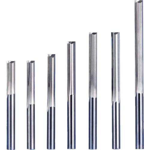 1pc 4/6mm SHK Two Flutes Straight Carving Tools Double Flutes CNC Router Bits Straight Engraving Cutters