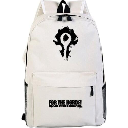 Game World of Warcraft Backpack Boys Girls Children School Mochila For the Horde High Quality Men Women Back to College Knapsack