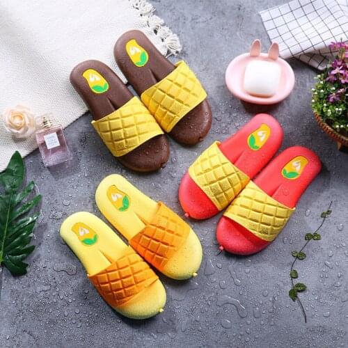 Mango Cute Women Slippers Summer Indoor Bath Slip-proof Shower Female Slippers Household Lovely Unisex Couple Slippers
