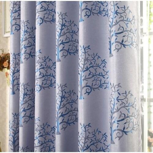 High-end Jacquard Rich Tree Blackout Curtains European Style for Living Room Balcony Bedroom Bay Window Curtains Tulle Custom