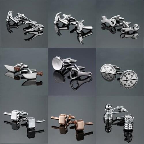 XK-962 Free delivery, high quality mens shirts fashion brands jewelry Cufflinks hammer / kitchen knife / laser metal cuff links
