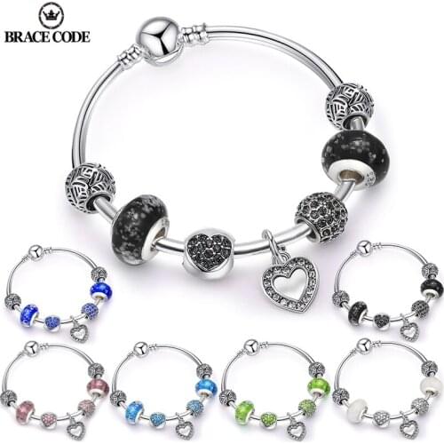 Charm Ladies Bracelet Heart-shaped Crystal Luminous Beads Charm Jewelry Brand Bracelets Bracelets Valentine Gifts Direct Sale