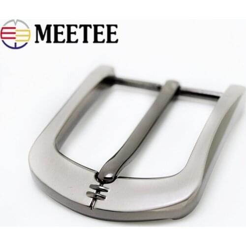Meetee 1/2pcs DIY Leather Craft 40mm Metal Pin Buckle Belt Buckle Brushed Alloy Mens Cowboy Jeans Belt Hardware Accessories