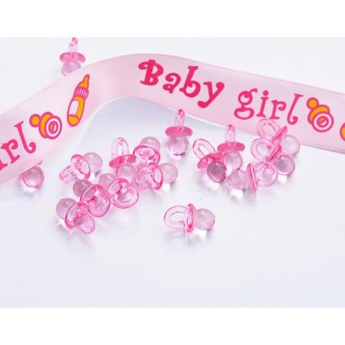 500pcs Baby Shower Favors Mini Pacifiers Wooden & Plastic Clear Girl Boy Party Table Confetti Game Birthday Party Love Decors