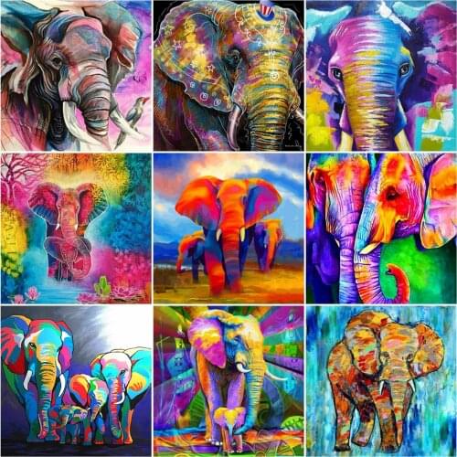 AZQSD Diamond Embroidery Elephant Mosaic Rhinestones Full Square Diamond Painting Animal Cross Stitch Handicraft Home Decor
