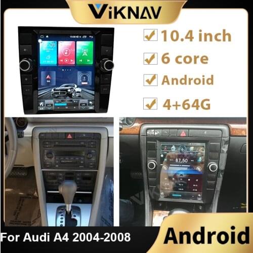 Android 2 din car radio DVD Multimedia Player For Audi A4 2004 2005 2006 2007 2008 Car GPS Navigation head unit Stereo receiver