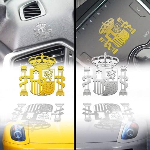 Car Styling Metal Nickel Alloy Spanish national emblem Sticker Motorcycle Window Decoration Decal For Seat leon ibiza Volvo XC90
