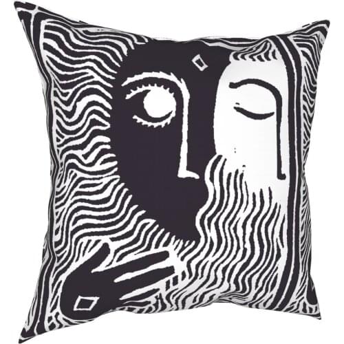 Daimonion Woodcut Socrates Pillowcase Printing Polyester Cushion Cover Decoration Mythology Pillow Case Cover Bed Zipper 45X45cm