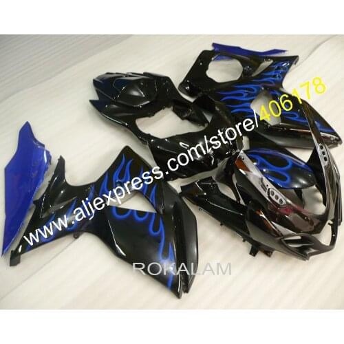 For Suzuki GSXR1000 K9 GSX-R1000 2009-2016 GSX R1000 09 10 11 14 15 16 Black Blue Flame Fairings (Injection Molding)