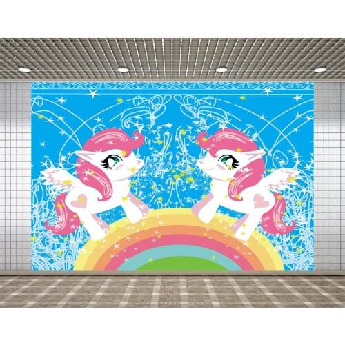 Lyavshi Unicorn Photography Backdrops Rainbow baby shower newborn birthday party Photo Photographic Background photocall fond