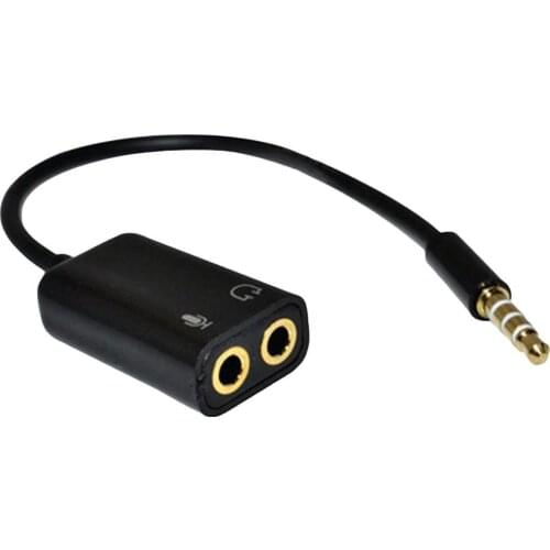 3.5mm Single-Hole Notebook Computer To Dual Hole Headset Microphone Cable 2 In 1 Audio Head Splitter for Android Converters