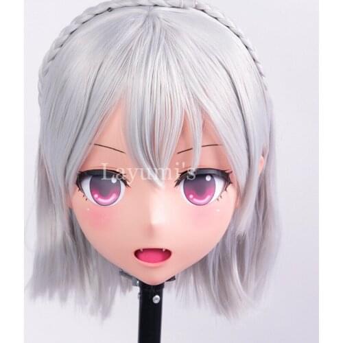 LiLi Mask 108) Girl Half Head Halloween Realistic Silica Mask Cosplay Japanese Comic Anime Kigurumi Mask BJD Crossdresser Doll