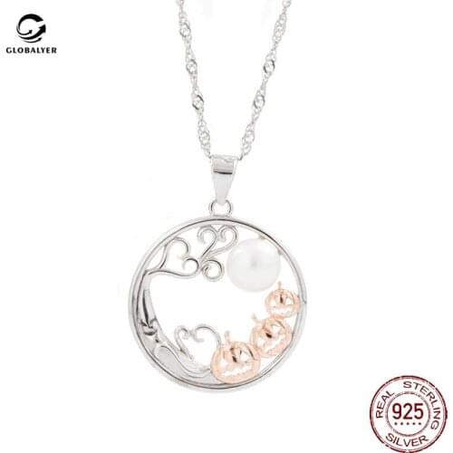 New fashion S925 Sterling silver pendant Female Pearl necklace DIY accessories Silver pendant Halloween jewelry 654