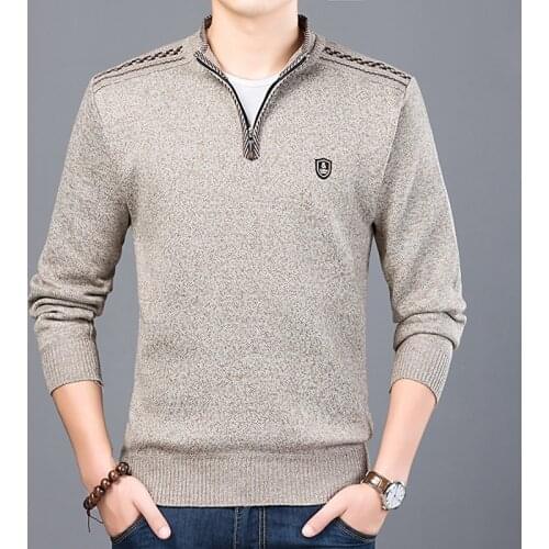 New autumn and winter mens Korean version of the bottoming shirt youth long-sleeved knit shirt collar mens clothing