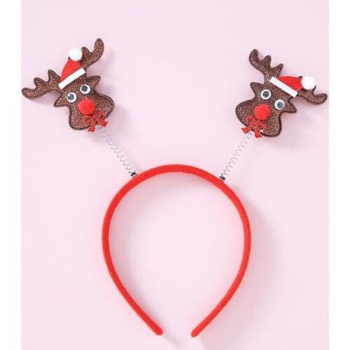 Natal Party Cartoon Hairband Christmas Theme Girls Antlers Hair Hoop Elk Headband Kids New Year Hair Accessories Diadema Mujer