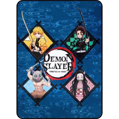 Demon Slayer Blanket- Officially Licensed Merchandise from The Anime Demon Slayer- Comfy Lightweight Fleece, Throw, 45x60 inches