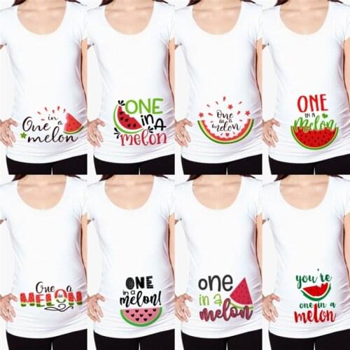 One In A Melong Funny Print Women Pregnancy Announcement Shirt Maternity Short Sleeve Tshirts Pregnant T Shirt New Mom Clothes