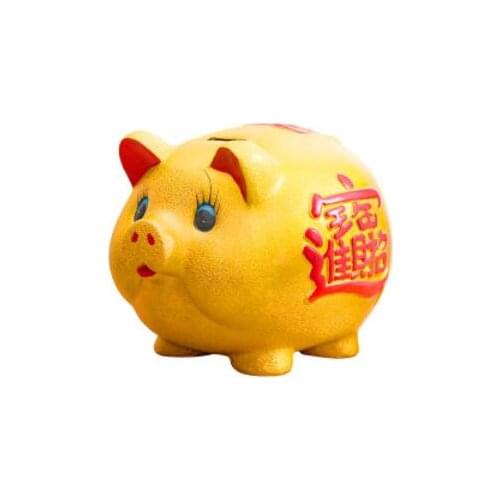Wholesale Ladies Ceramic Golden Pig Savings Pot Savings Pot Creative Childrens Gifts for Adult Living Room