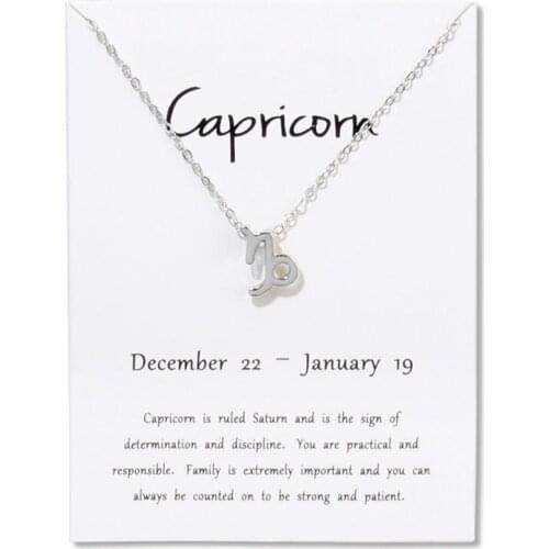 12 Constellation Capricorn Necklaces & Pendants Choker Necklaces for Women Chain Necklace Bijoux Femme Jewelry