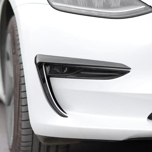For Tesla Model 3 2021-2017 Front Fog Lamp Eyebrow Decoration Front Light Protective Cover Front Light Eyebrow Trim Car Styling