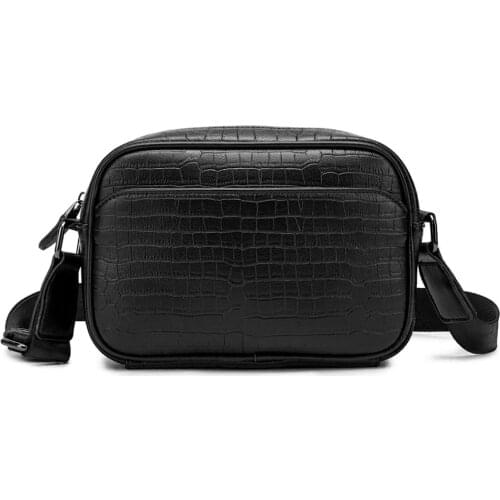 Business Men Leather Alligator Satchel Shoulder Bags Small Briefcase Side Bag Retro Waterproof Crossbody Messenger Sacoche Homme