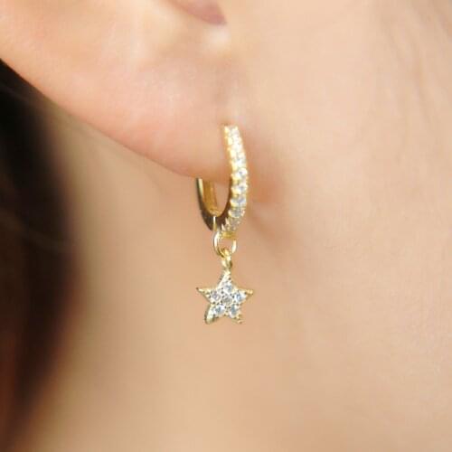100% real 925 sterling silver dangle earring 3colors paved clear Cubic Zircon delicate trendy christmas new year jewelry