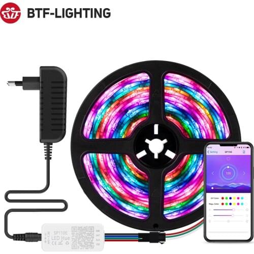 1M - 10M Bluetooth RGB IC Led Strip Light Full Set Dream Color WS2812B Led Lights Stripe Party Home Decoration WS2812 Lightings