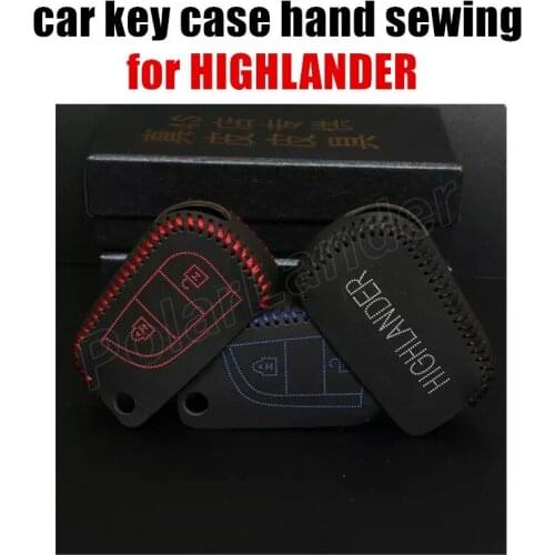 Only Red car key cover car styling fit for for TOYOTA RAV4/HIGHLANDER car key case Hand sewing car styling quality leather