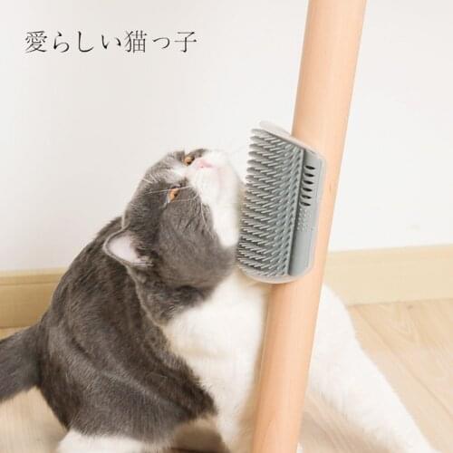 Corner Pet Brush Comb Play Cat Toy Massager Self Grooming Cat Scratcher Joue Plastic Scratch Bristles Arch Pet Pour Chat Dog