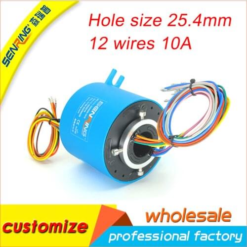 Electrical SENRING slip ring compact 12 circuits 10A 25.4mm bore size for through hole slip ring