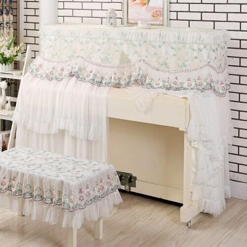 High Grade A Set Lace Piano Covers and Seat Covers Dustproof Cover Double Stool Single Stool Piano Covers sets