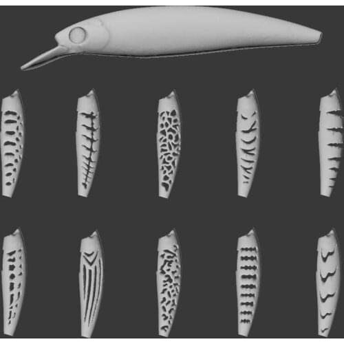 WLure Hard Plastic 3D Stencil for Long Casting Weight Transfer Jerkbait Fishing Lure UPM600