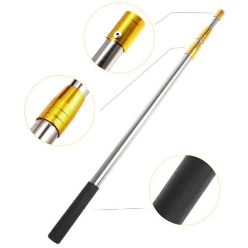 1.5/1.9m Head Ring Prong Harpoon Spear Rod Fish Dip Net Telescopic Bar Pole Fishing Tool