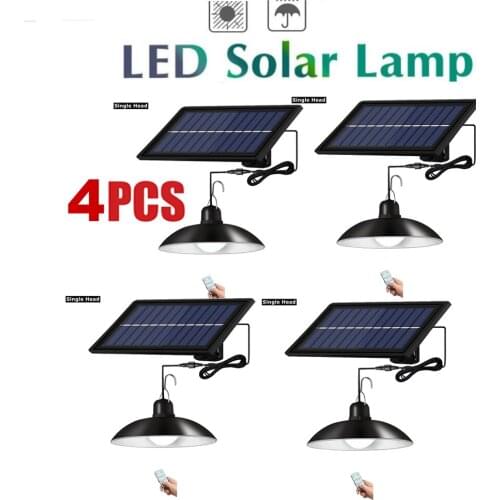 4pcs remote 30 led 2 head Retro Lampshade Solar Pendant Light Outdoor Chandelier Waterproof Solar Lamp Light for Garden,Indoor,C