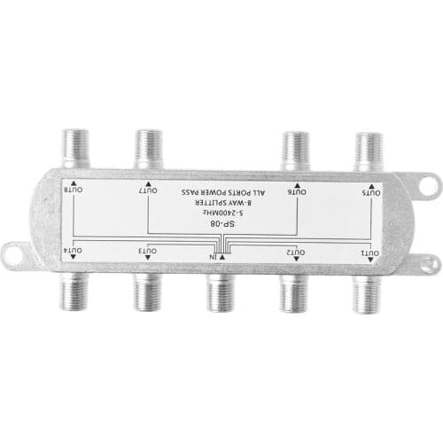8 Way Splitter Satellite/Antenna/Cable TV 5-2400MHz F TYPE