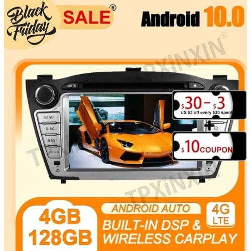 Android 10.0 4G+128G PX6 IPS Carplay For Hyundai IX35 2009-2013 Multimedia Player Auto Radio Tape Recorder GPS Navi Head Unit