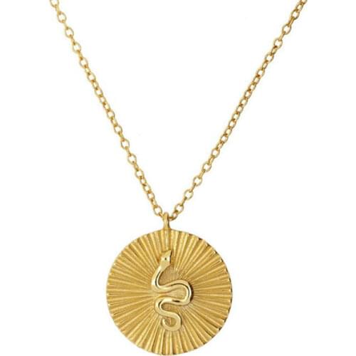 CANNER 925 Sterling Silver Necklace For Women 2020 Jewelry Round Snake Clavicle Chain Gold 18k Choker Necklace Bijoux Collar